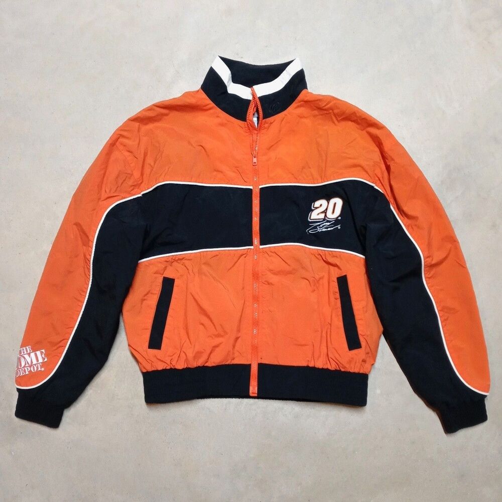 Vintage Tony Stewart NASCAR Jacket MEDIUM Home Depot Chase Authentics Orange
